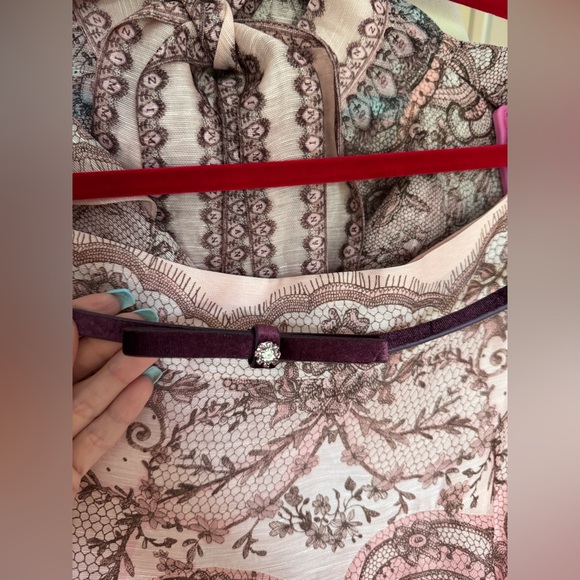 Zimmermann crush Elegant Pink Patterned SET OF 2 Skirt and top size 0 XS - Picture 7 of 11